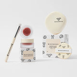 [SET] WAKEMAKE - VELVET CUSHION + BLURRING POT + BLUSHER [WARMGRAYTAIL 3 TYPES] (FREE : BUNNYBUNNY STRING POUCH + LIP BRUSH)